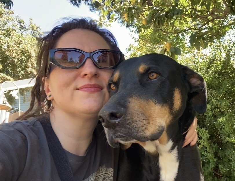 Amber w big dog woman with dog