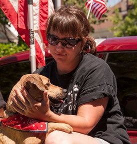 amber dog 2 Woman with dog